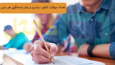 تعداد سوالات کنکور و زمان پاسخگویی