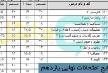 نتایج امتحانات نهایی یازدهم